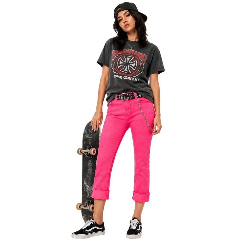 Rock & Republic Neon Jeans Hot Pink Coral Bright Pants Grunge Edgy Festival 12